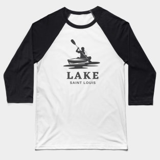 Lake Saint Louis Man in Kayak Baseball T-Shirt